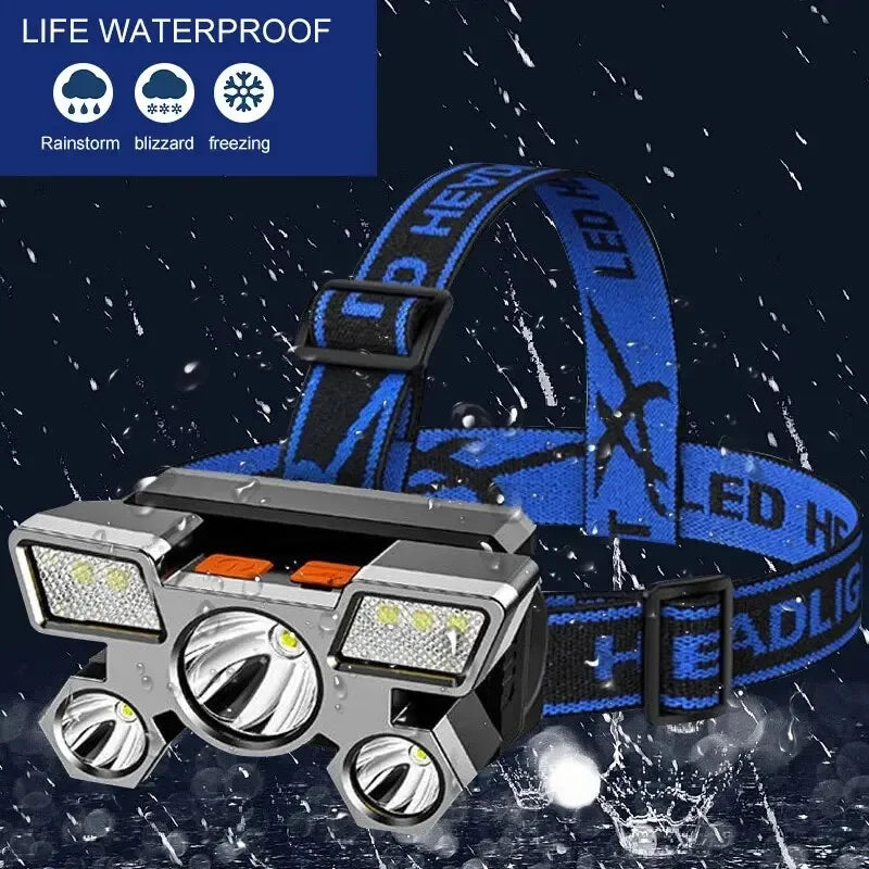 Powerful Rechargeable Head Flashlight for Fishing Led Headlamp Nitecore Camping Headlights Hunting Torch Hiking Front Lanterns