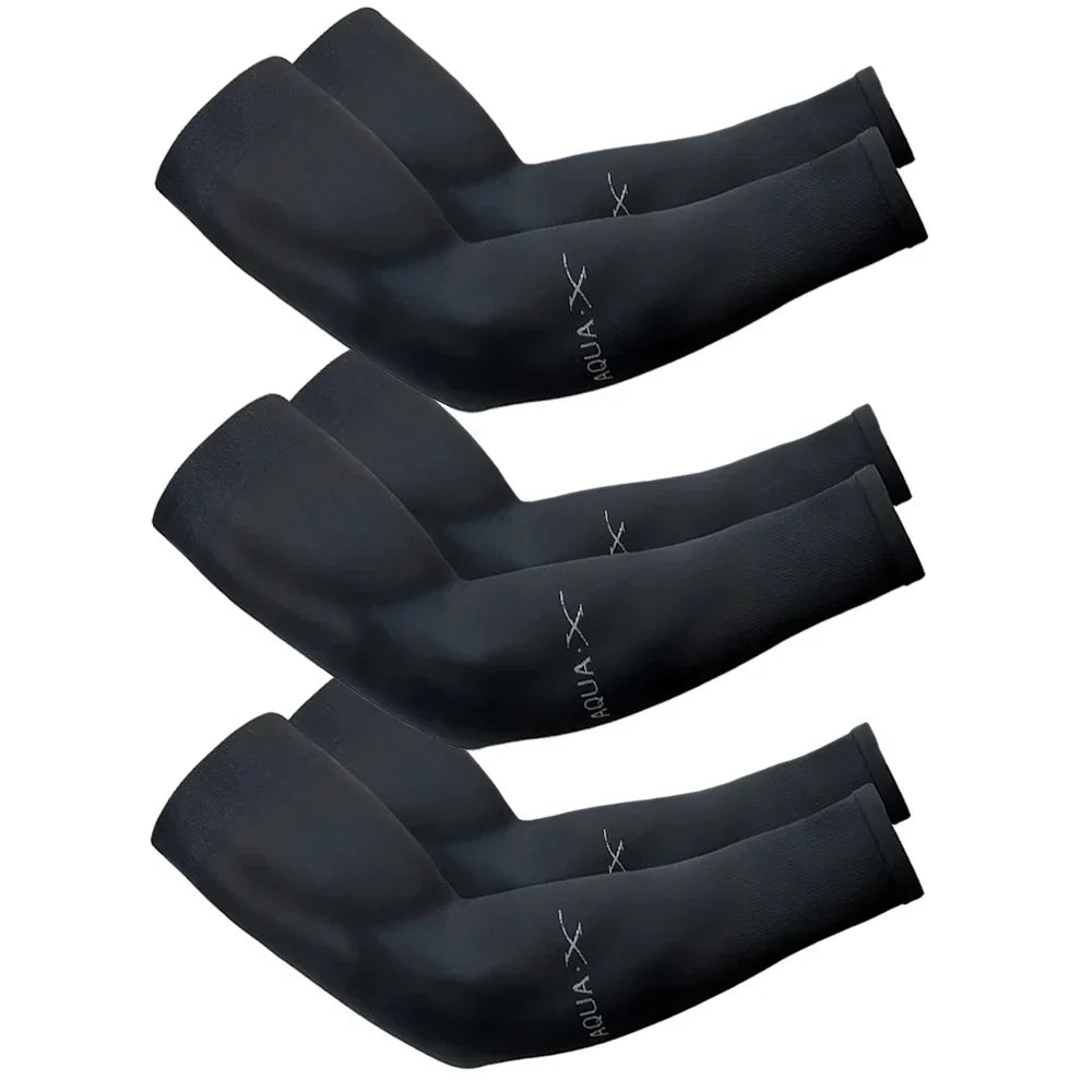 3Pairs Fashion Sun Ice Silk Sleeves Unisex Summer Sun Protection Arm Sleeves Suitable for Outdoor Riding, Driving, Fishing