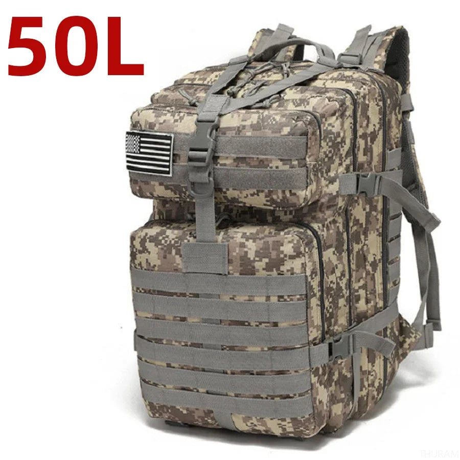 25L/50L Sturdy Nylon Waterproof Tactical Sports Trekking Fishing Hunting Camping Hiking Bag Backpack Outdoor Rucksacks
